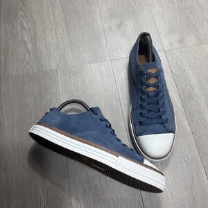 Allen Edmonds Pasadena Suede Lace Up Sneakers Blue Low Top Mens Size 10 D New